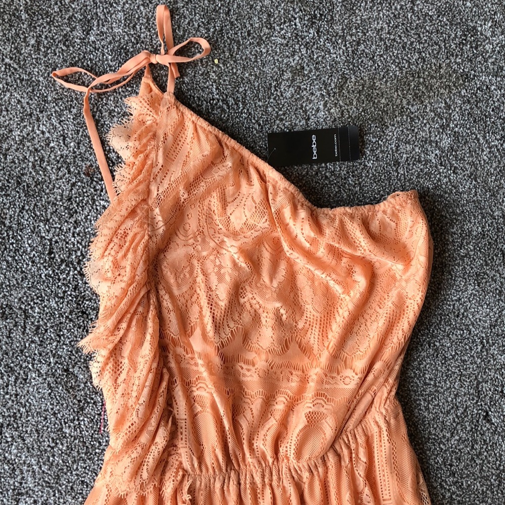 Bebe one shoulder lace dress